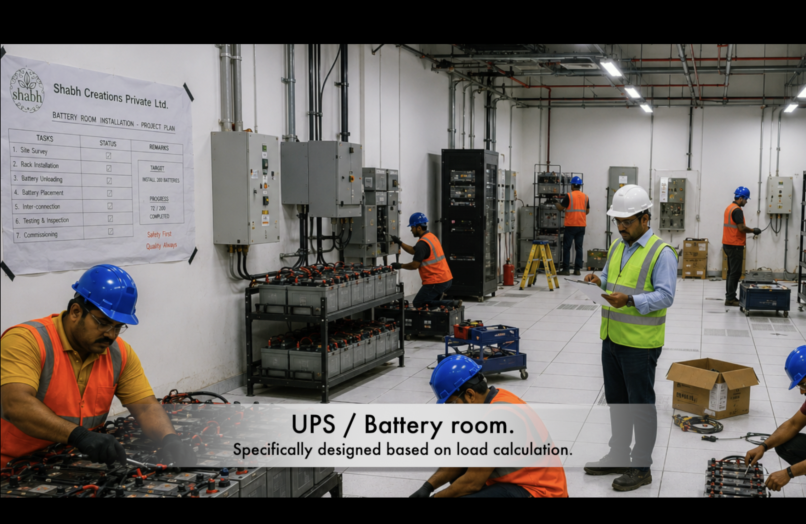 UPS and battery room critical-power installation
