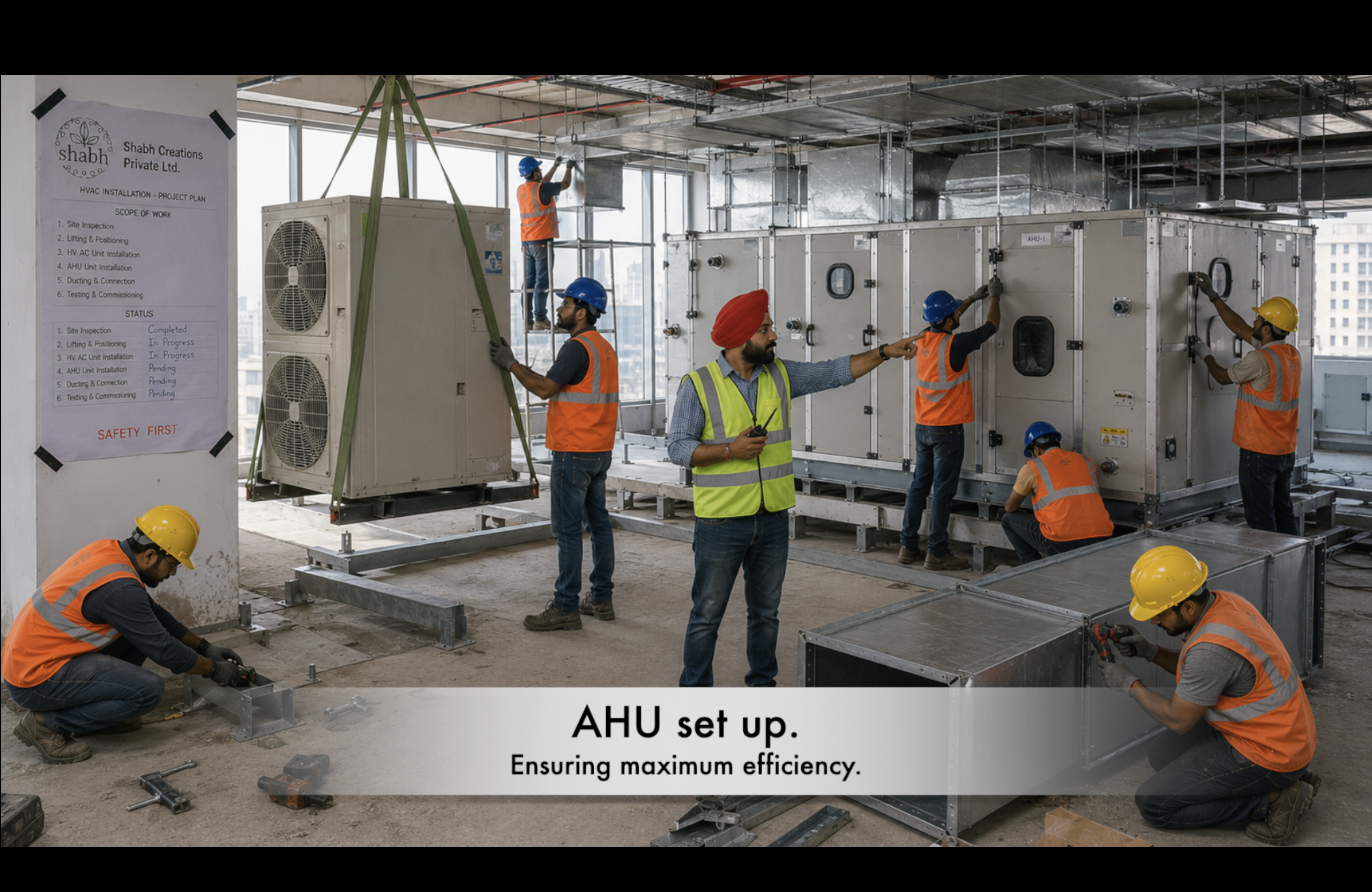 HVAC and AHU installation on site