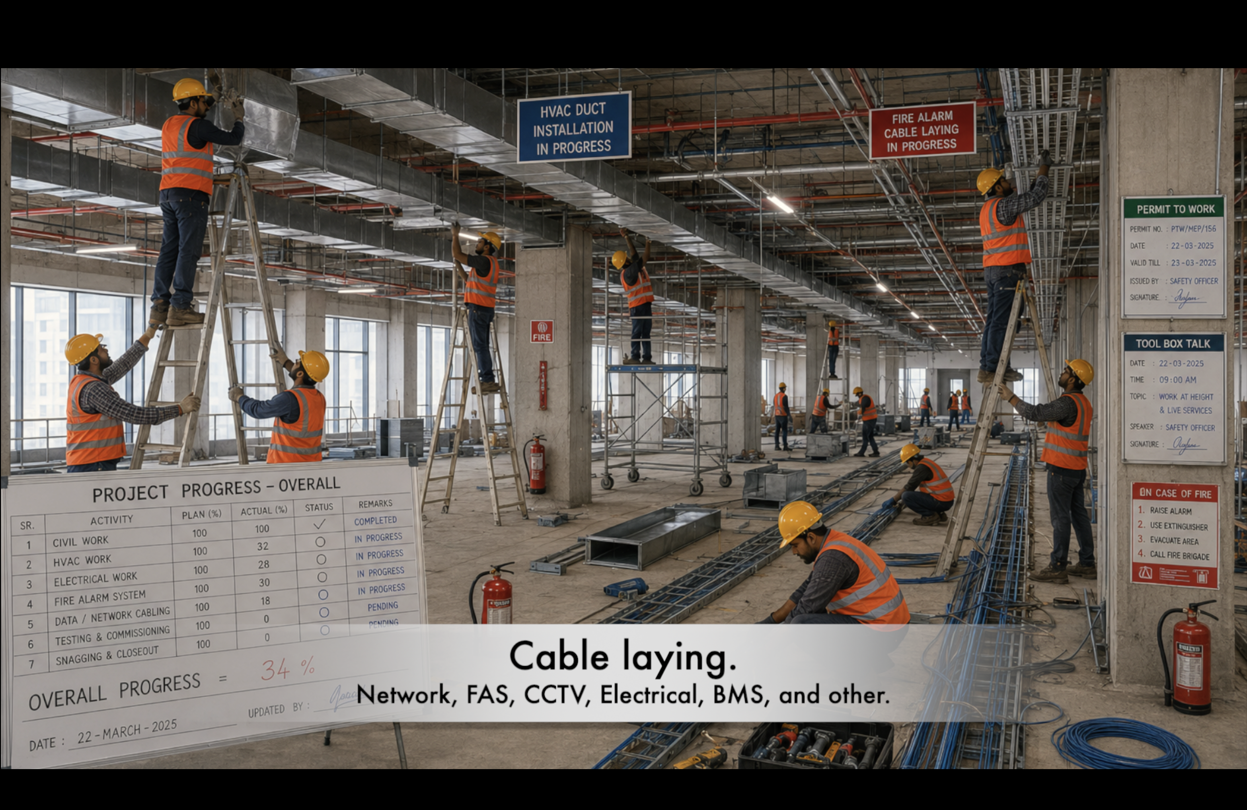 Cabling and ELV installation - FAS, CCTV and BMS