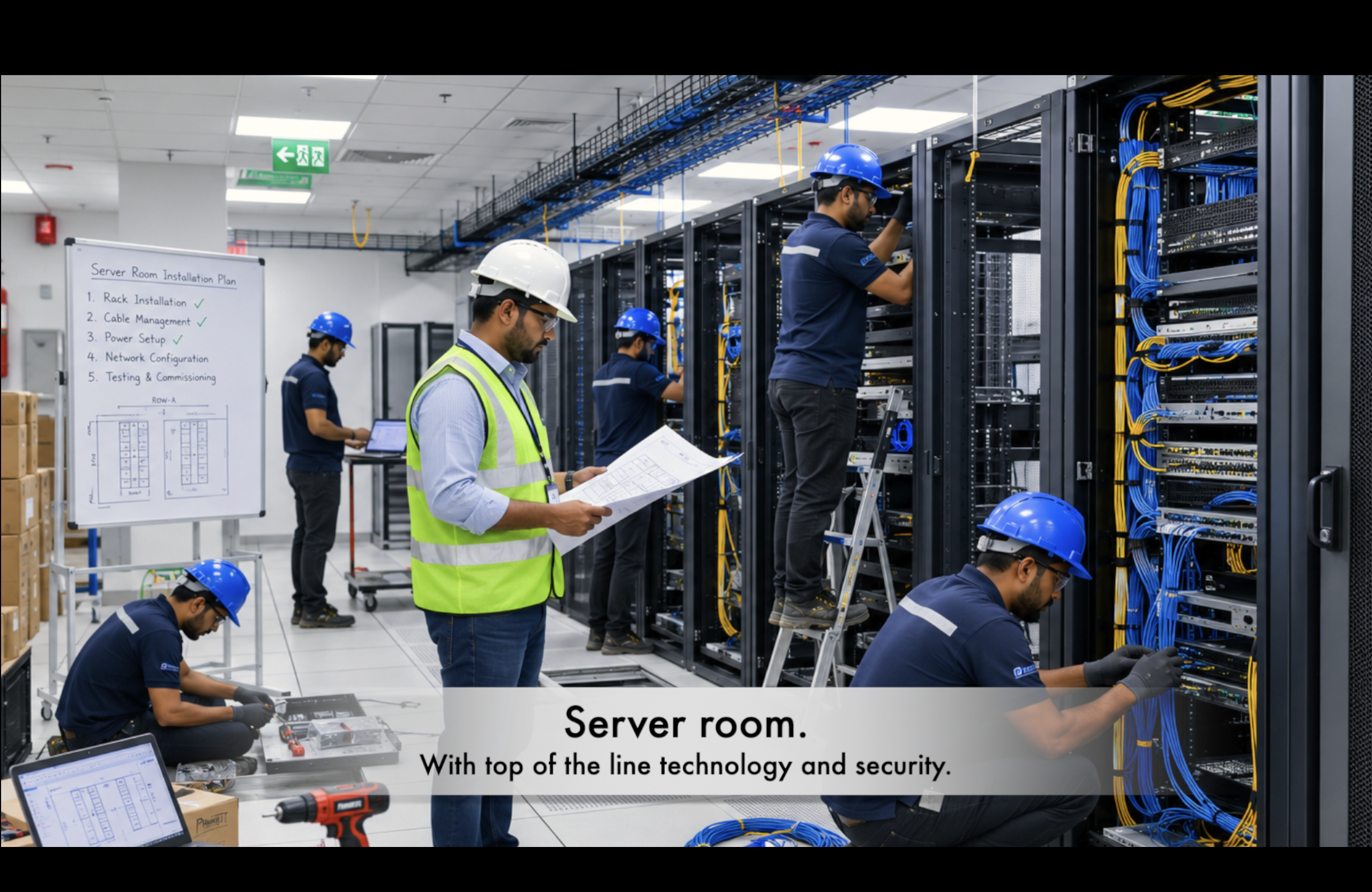 Server room and structured cabling installation