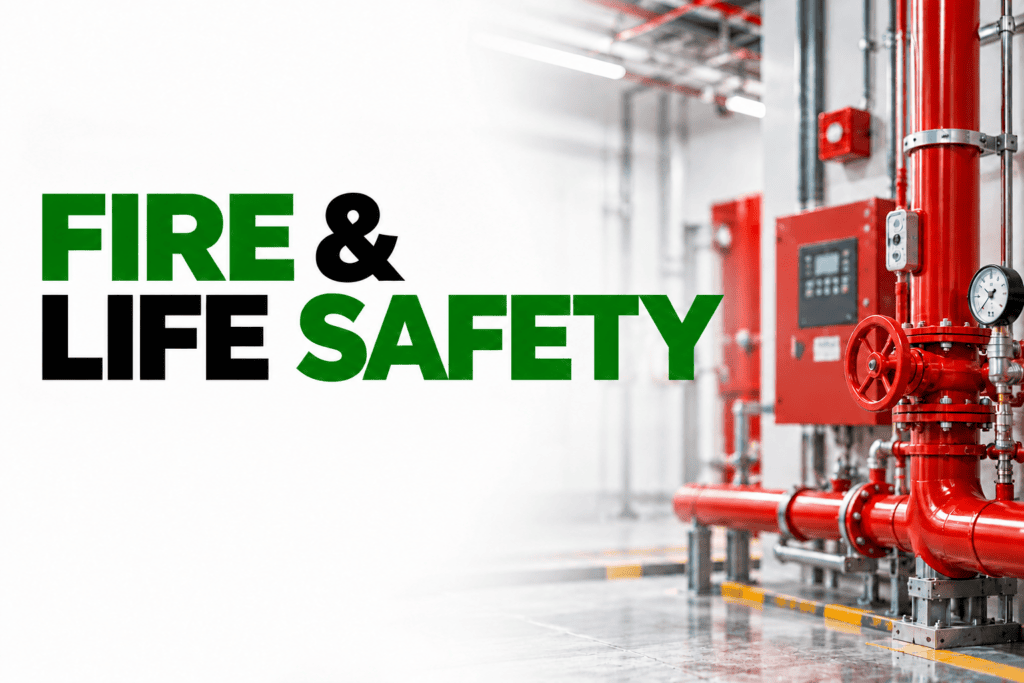 Comprehensive fire and life safety solutions infographic by a trusted fire safety company card