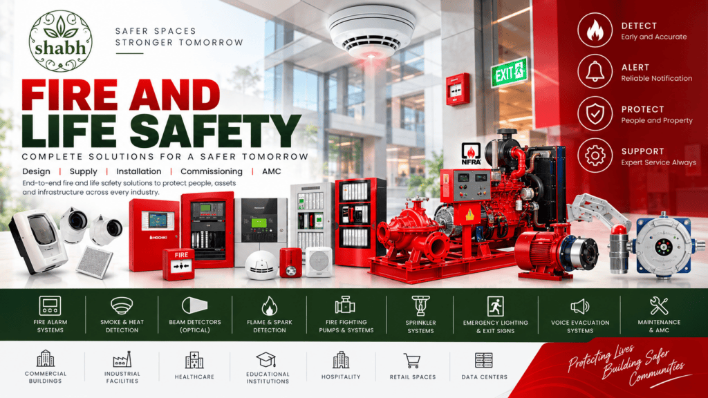 Comprehensive fire and life safety equipment solutions for commercial and industrial protection.